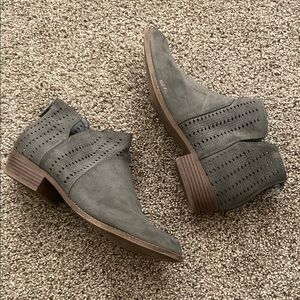 Torrid Gray Ankle Booties with Perforated Design